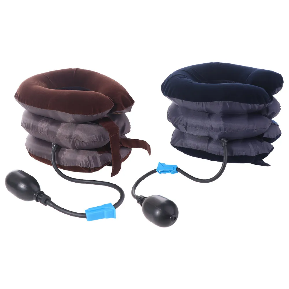 

3-слойные надувные носилки для шеи, дышащая удобная мягкая подушка для шеи, шейный воротник, предотвращающая наклонение шейного отдела вперед