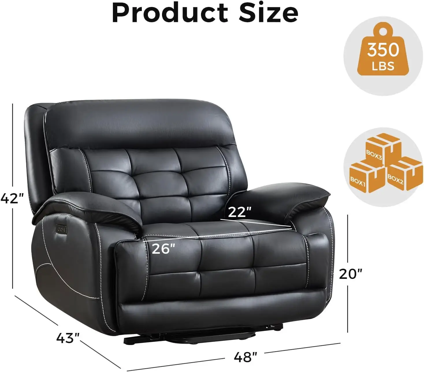 Oversized Dual Motor Power Lift Recliner for Elderly, 26