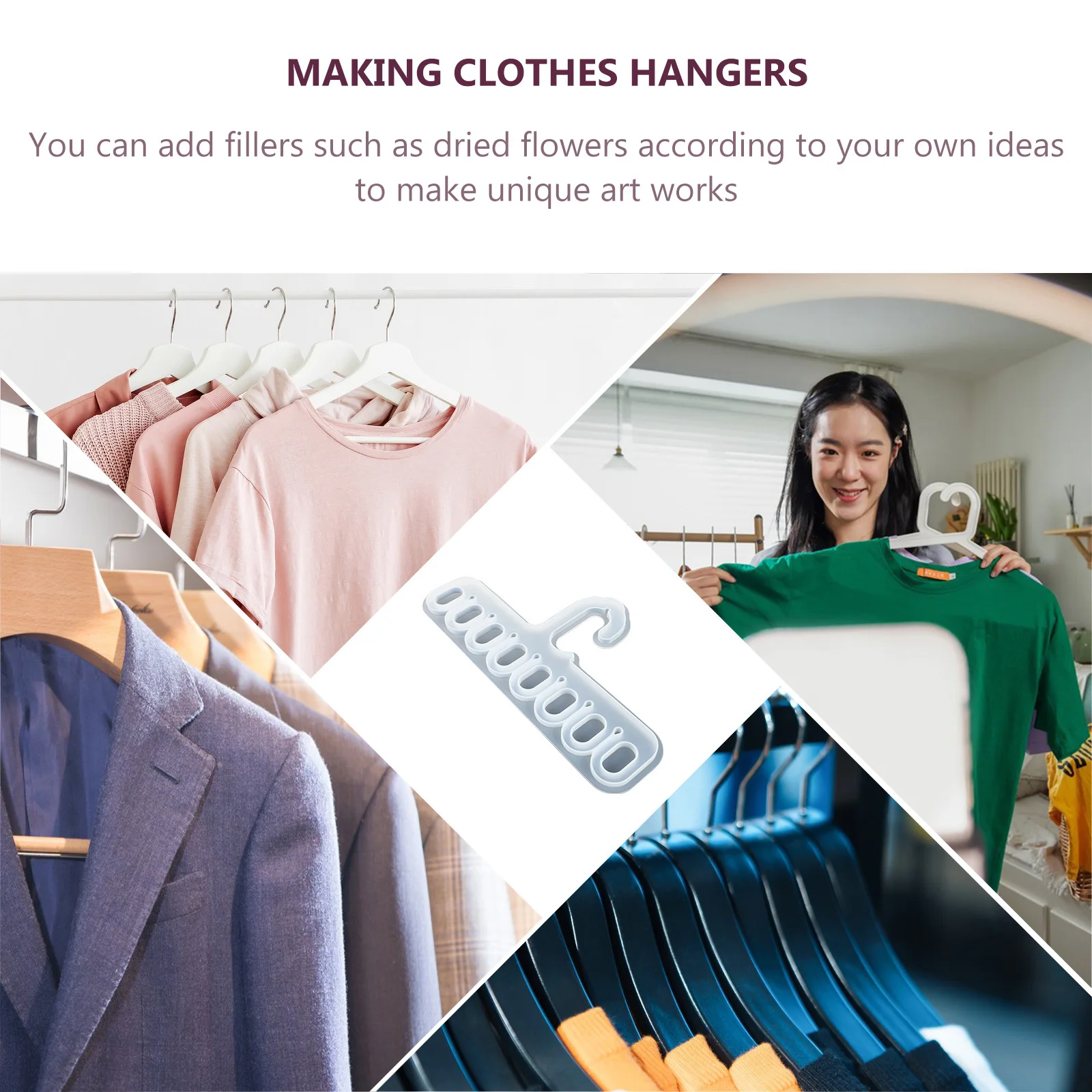 

DIY Silicone Hanger Mold Clothes Rack Making Creative Coat Hanger Mould High Transparency Flexible Easy Clean Gift Friends