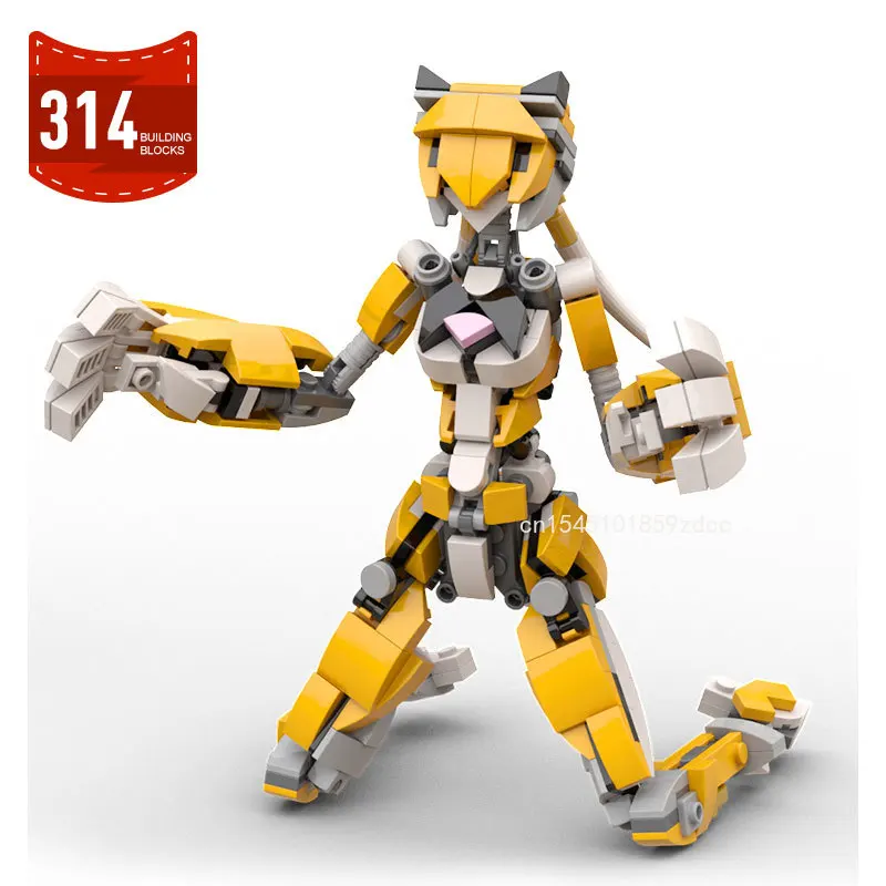 MOC Mecha Robot Mobile Suit Bunny Girls Tigress Catwoman Model Building Blocks Anime Figures Movable Joints Bricks Toys Gifts