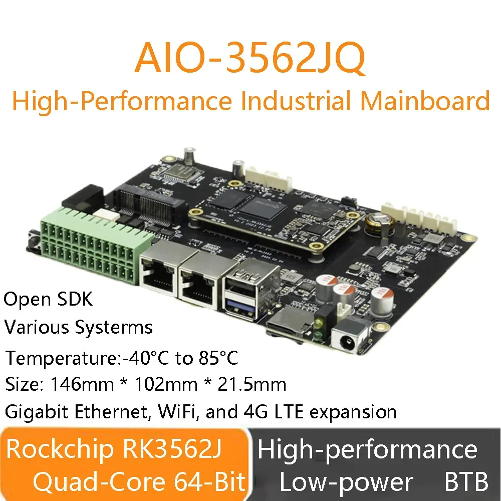 

firefly AIO-3562JQ High-Performance Industrial Mainboard Rockchip RK3562J Quad-Core 64-Bit Low-Power BTB Interface WiFi 4G