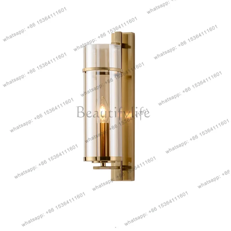 

Cross-border Nordic full copper living room background wall hotel creative personality luminous object