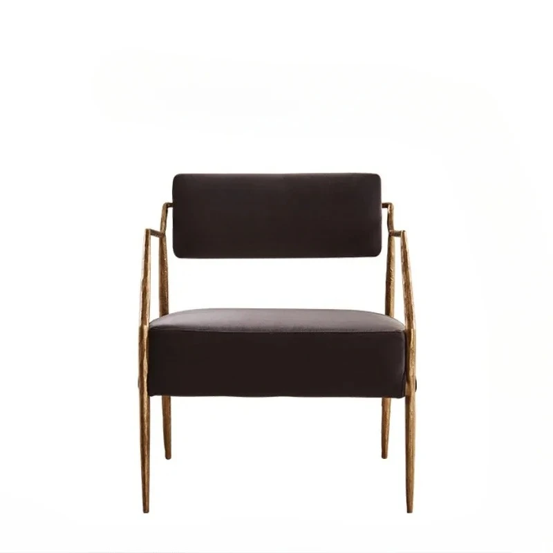 

Modern minimalist, industrial style sofa chair bedroom modern retro iron frame single leisure recliner