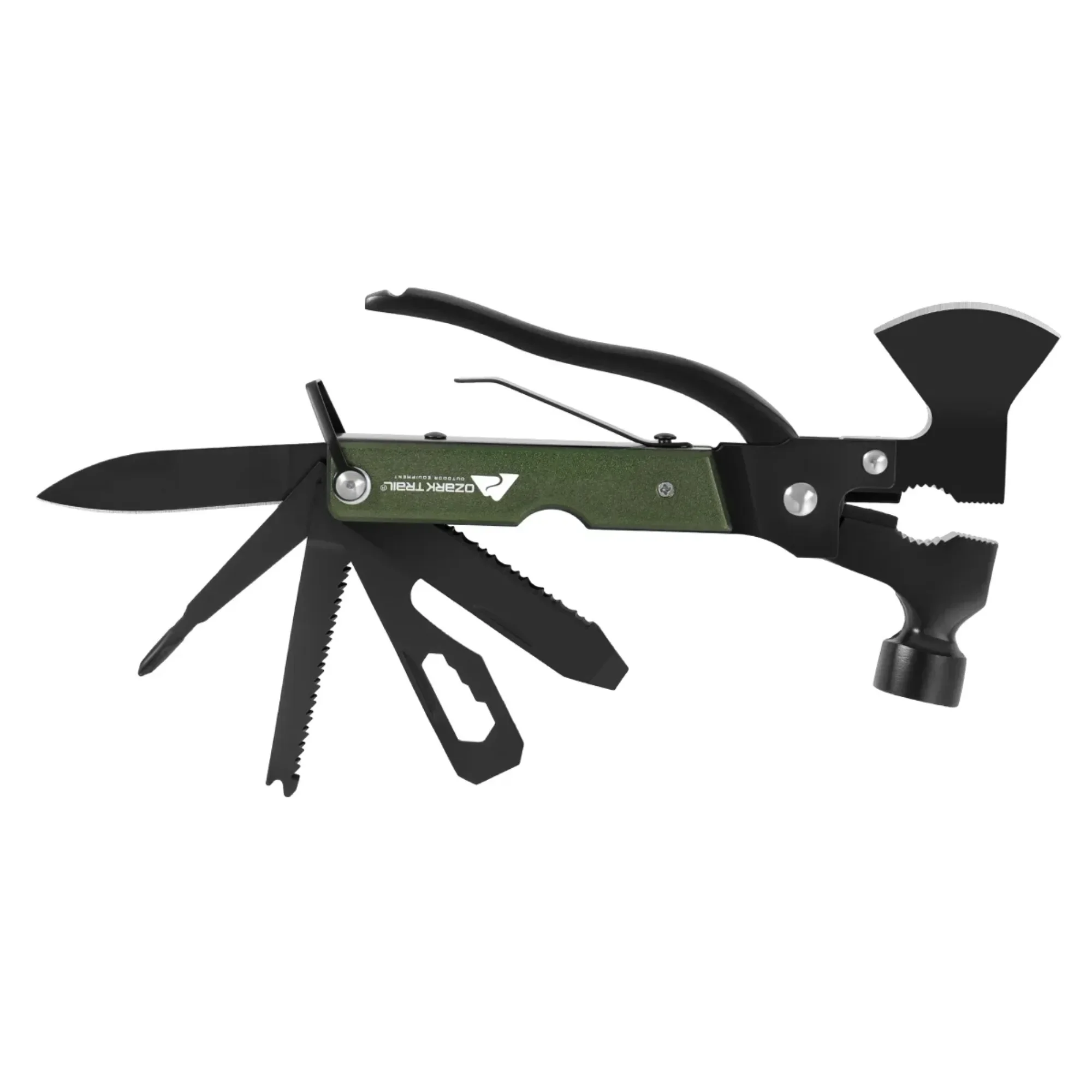 

Ozark Trail 6.3 inch 19-in-1 Multi-Function Survival Tool,Aluminum Handle,Hammer Camping Equipment