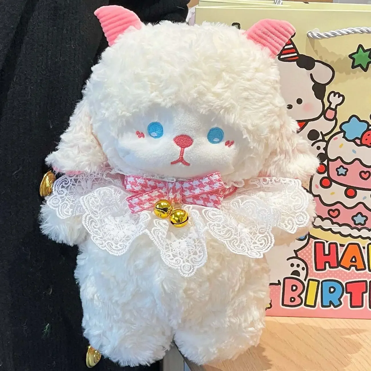 Schattige kleine melkwollen knuffelpop, gele eendensetpop, rustgevend lam, slaappop, verjaardagscadeau*/+