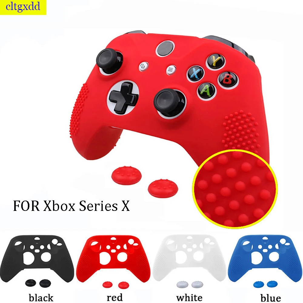 FOR Xbox One S Slim Controller Joystick Gel Rubber Anti-Slip Dust Particle Silicone Cover Protective Holster + 2pcs Thumbstick