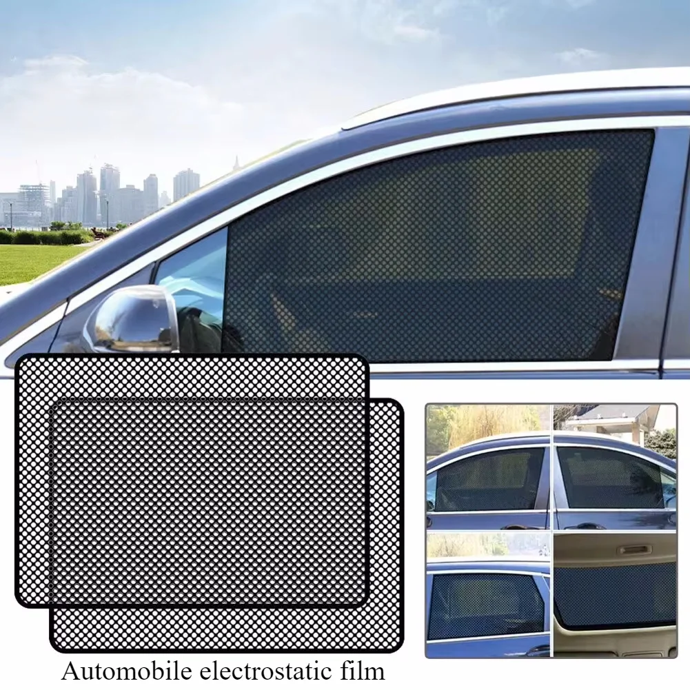 

2Pcs Car Sunshade Stickers Electrostatic Sticker Window Sun-shading Stickers Sun Block Car Rear Windows Side Blocks Cover Film
