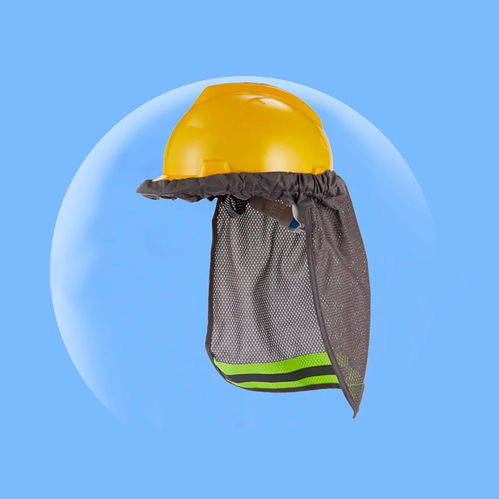 

2Pcs Reflective Hat Cover Hard Hat Neck Shade Protector Polyester Safety Construction Accessories Gray Breathing Cool