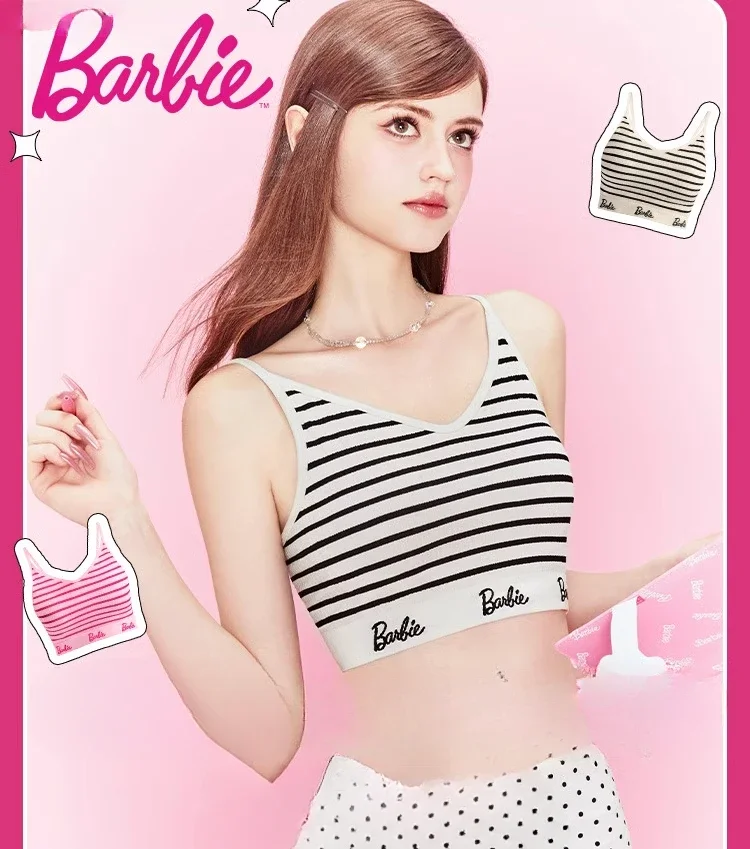 Barbie Underwear Sporty Style Comfortable Beautiful Back Sling Can Be Worn Outside with Chest Pad Vest Bra Simple Versatile