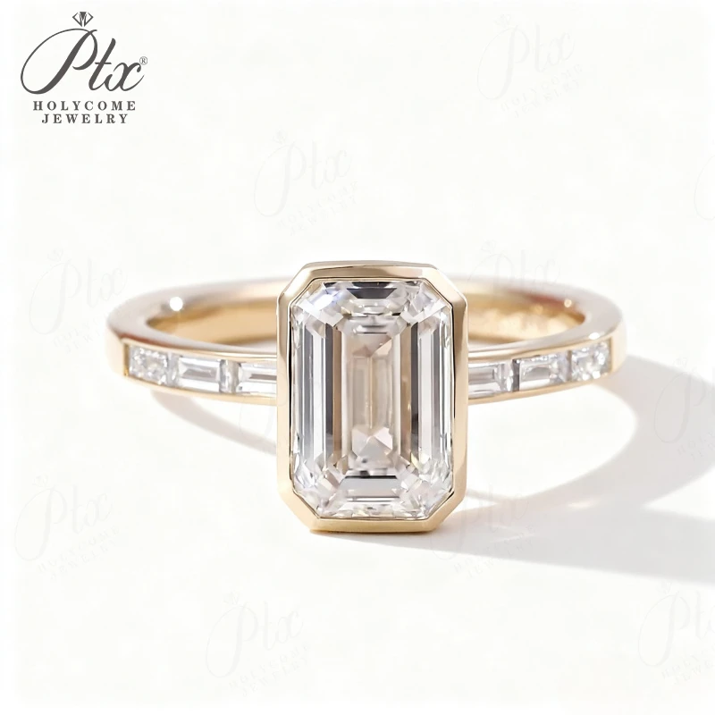 

Кольцо с бриллиантом на заказ, 2 карата, изумрудная огранка, 10 карат, 14 карат, 18 карат, серебро 925 пробы, предложение ​ украшения для женщин гипоаллергенный подарок на день рождения