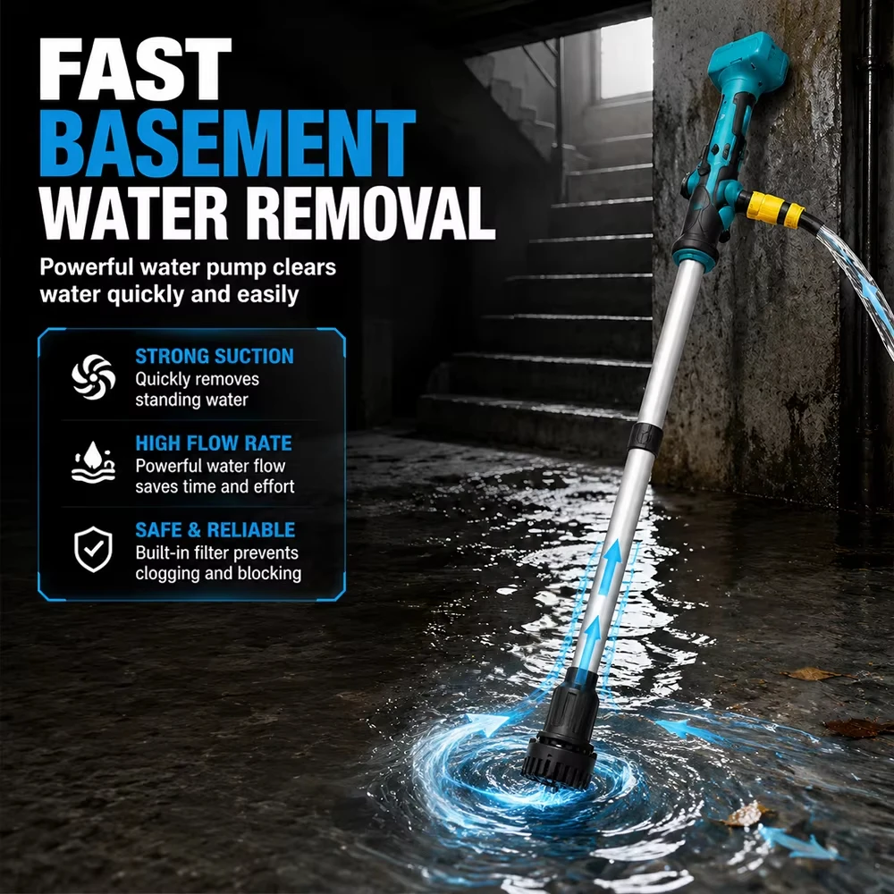 SIHAO Portable Cordless Water Pump Stick Liquid Transfer Tool Compatible with Makita Dewalt Milwaukee for Garden Irrigation