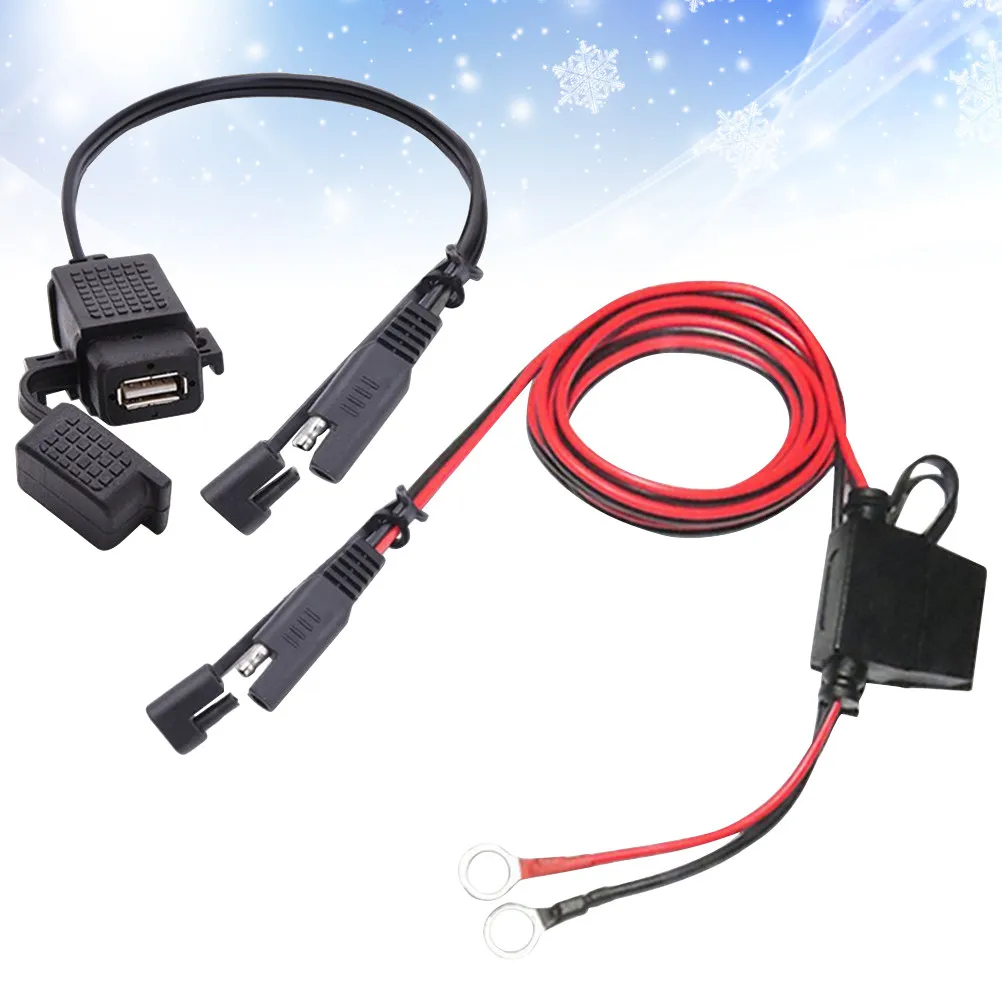 

Sae to USB Motorcycle Mobile Phone Charger Charge Universal Compatible for 12-24V Motorbike USB Device Charging