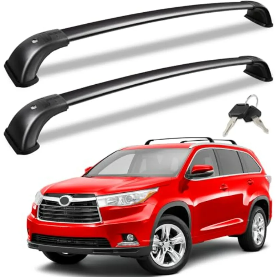 

Lockable 220lbs Cross Bars Roof Racks for Highlander 2014-2019 XLE Limited SE LE LE Plus Aluminum Heavy Duty Roof Rails Crossb