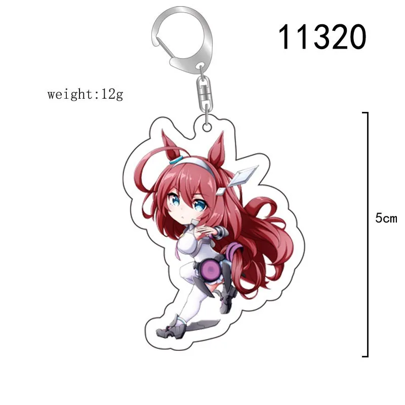 1/8 Stück/Set Uma Musume Pretty Derby Acryl-Schlüsselanhänger Chibi-Figur Schlüsselring Doppelseitiger Taschenanhänger Niedlicher Anime-Cartoon-Schlüsselanhänger – Detail 5
