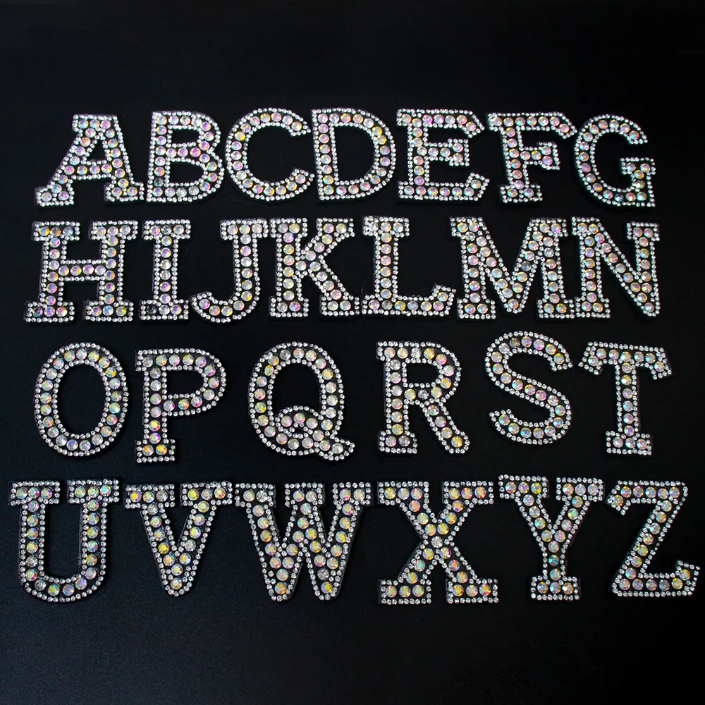 

26 English Letter Hot Stamping Cloth Sticker Set DIY Handmade Clothing Bag With Diamond Inlaid Cloth Sticker Decor Accessories