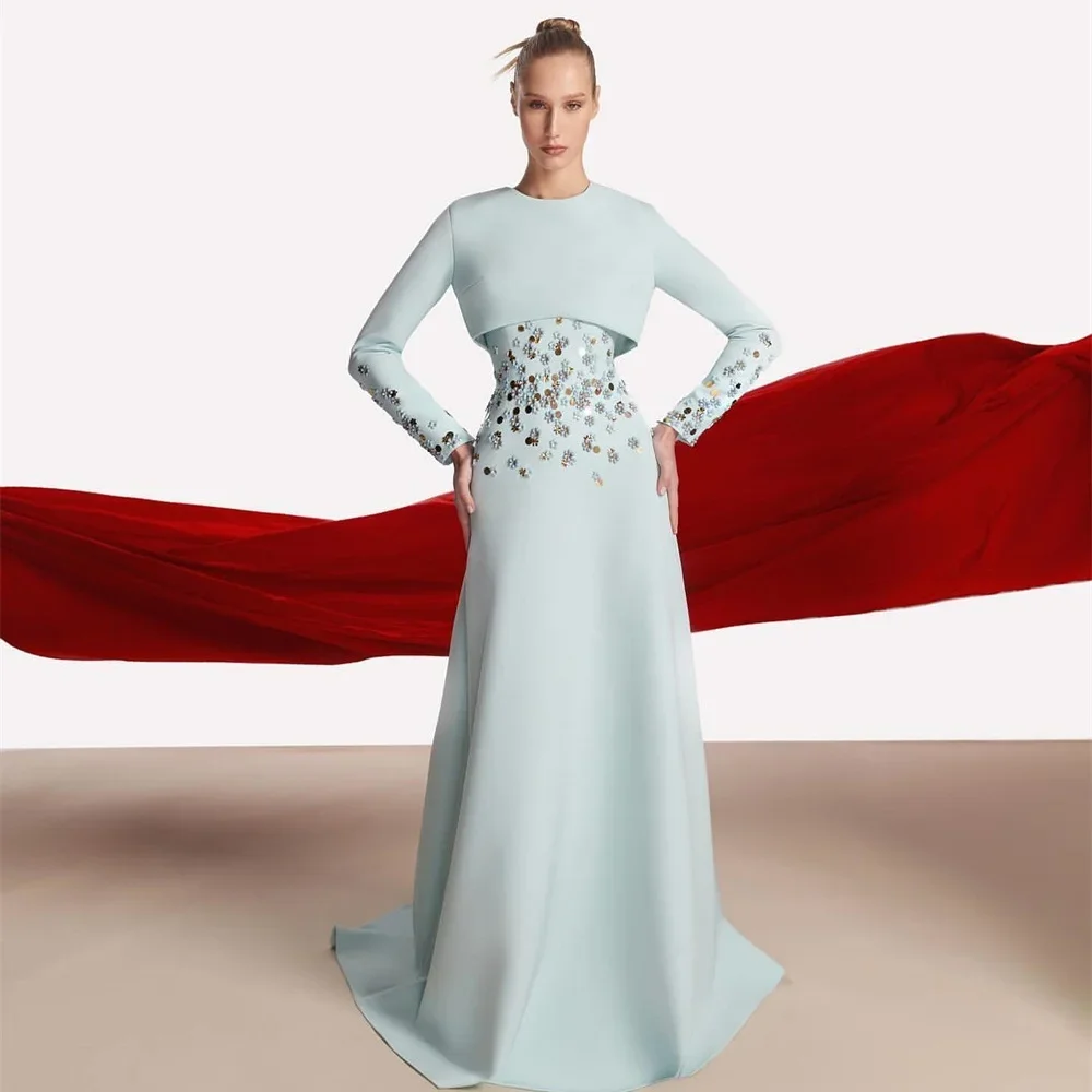 Saudi Arabia Prom Gown Formal Evening     Dearin Jewel A-line Floor Length Skirts Bespoke Occasion Dresses