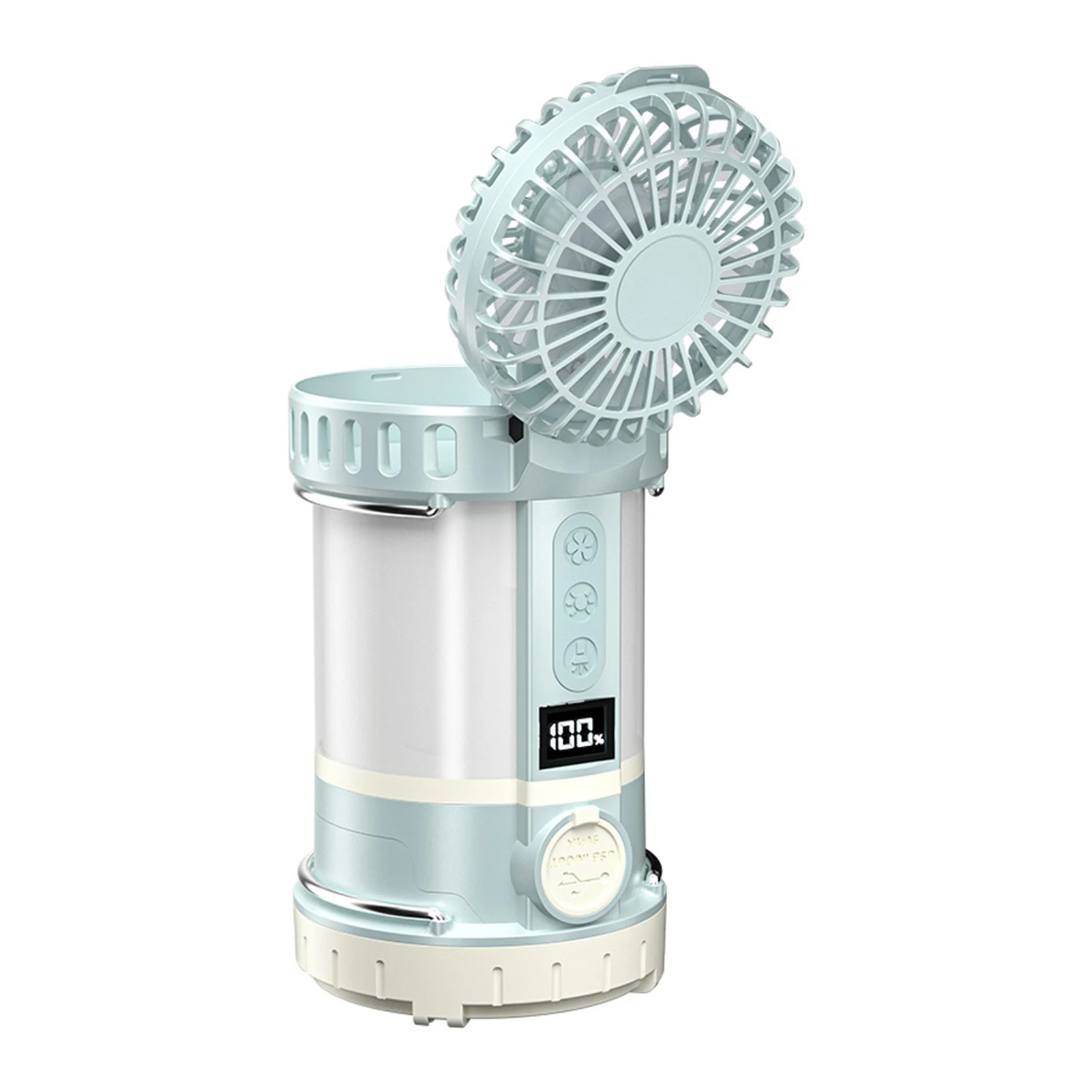 

Camping Fan with Lantern 4 In 1 Camping Light with Fan Power Banks USB Rechargeable Emergency Hanging Lights