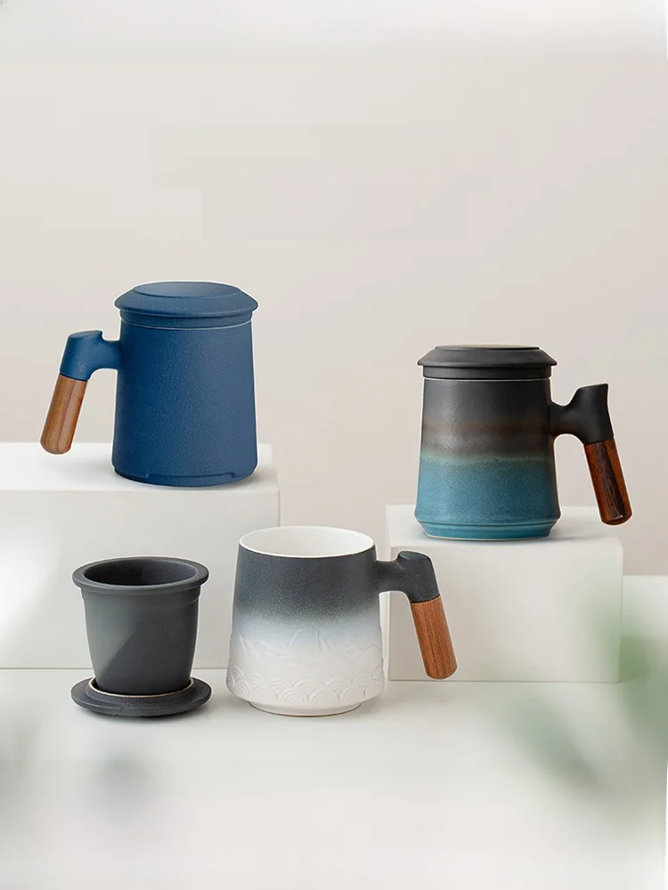 

Zhepin Jun Cerc Mugs Meeting Cups Single Person Office Home Use Tea Brewing Cups with Tea Drain Cup Lid Water Cups