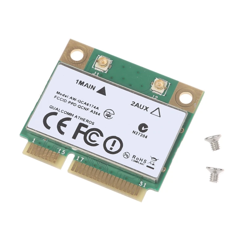 Half PCI-E WiFi Wlan Adapter Atheros QCA6174 MINI PCI Card Dual Band Dropship