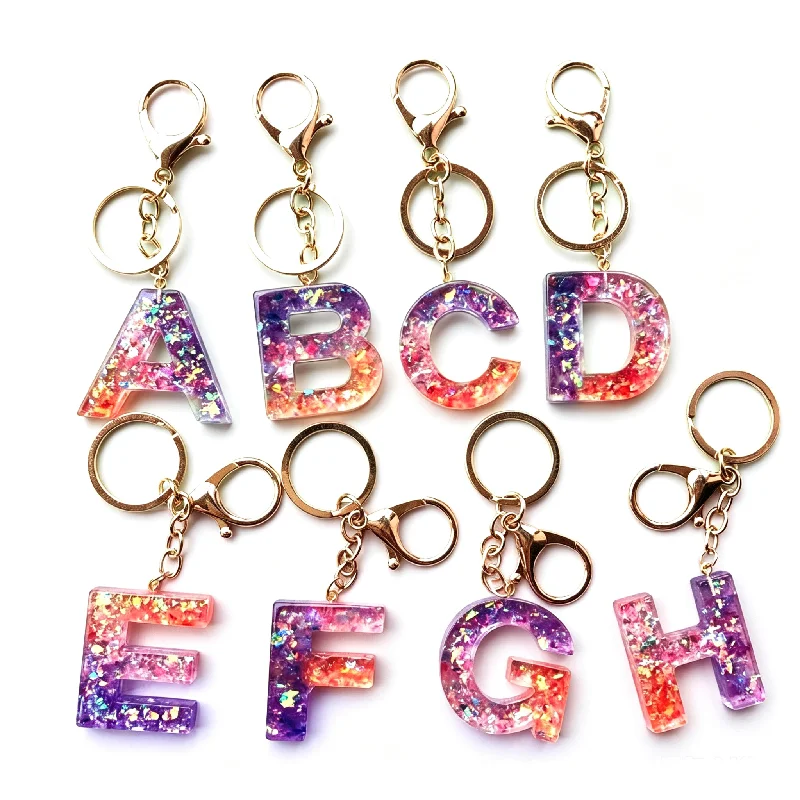 1pcs Metal Keyrings Key Chains With Letter Charms Rotating Buckle Lobster Clasps Key Ring Keychain Accessories Jewelry Findings
