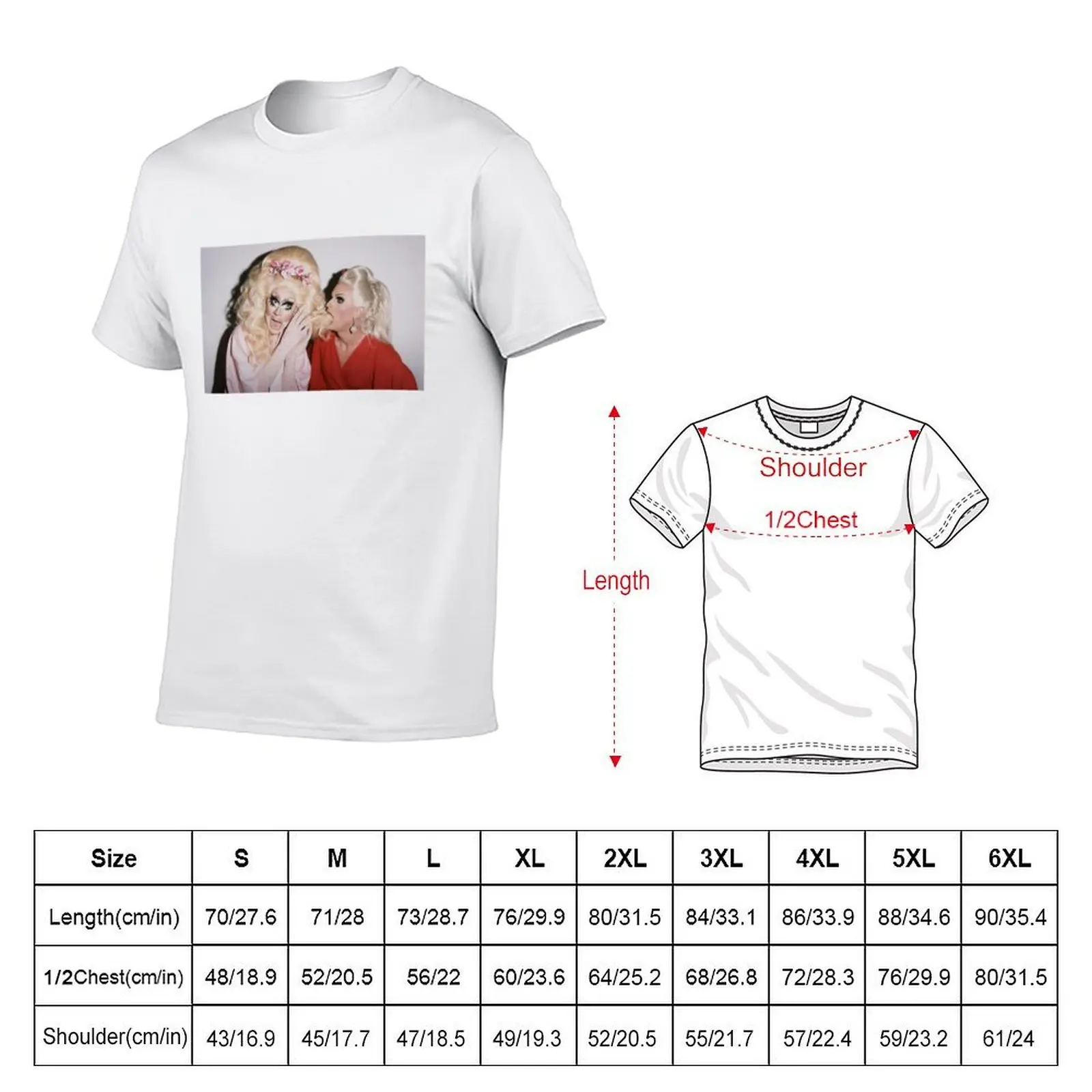katya eating trixie_s hair T-Shirt man t shirt designer funny t shirts man T-Shirt