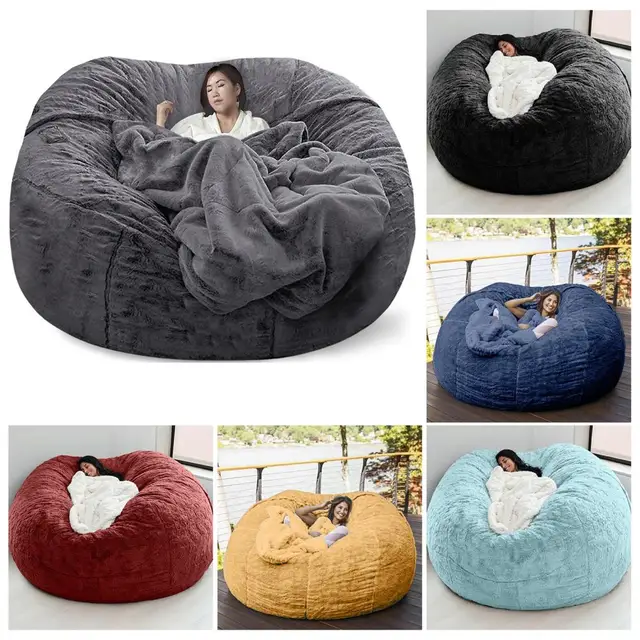 Bez wypchanej szarej fasoli Krzesło Giant Beanbag Pufa Sofa Puff Futon Pokój Siedzisko Tatami Relax Lounge Meble Tylko Torba Etui