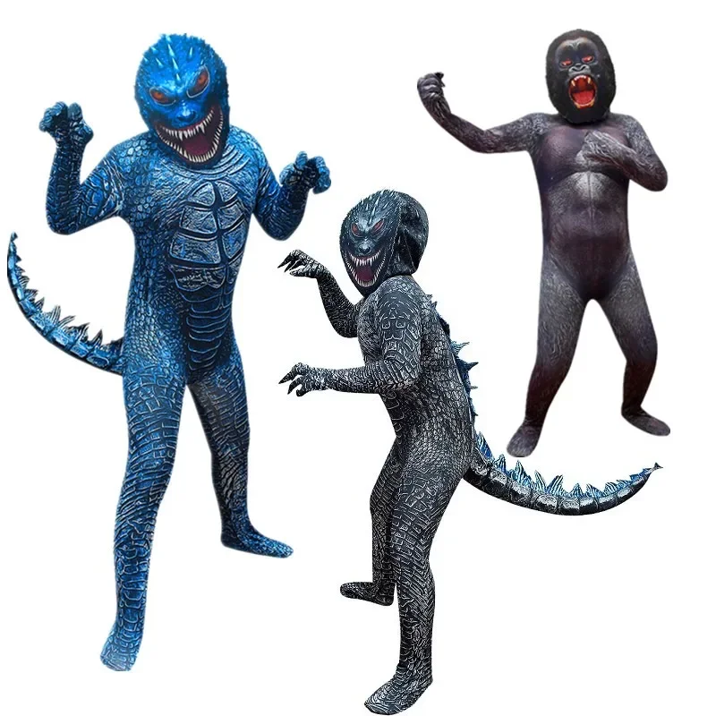 Boys G-Godzillae vs. King Kong clothes Child Dinosaur Monster Halloween Cosplay Child Cartoon Fantasia Carnival Cosplay Costume