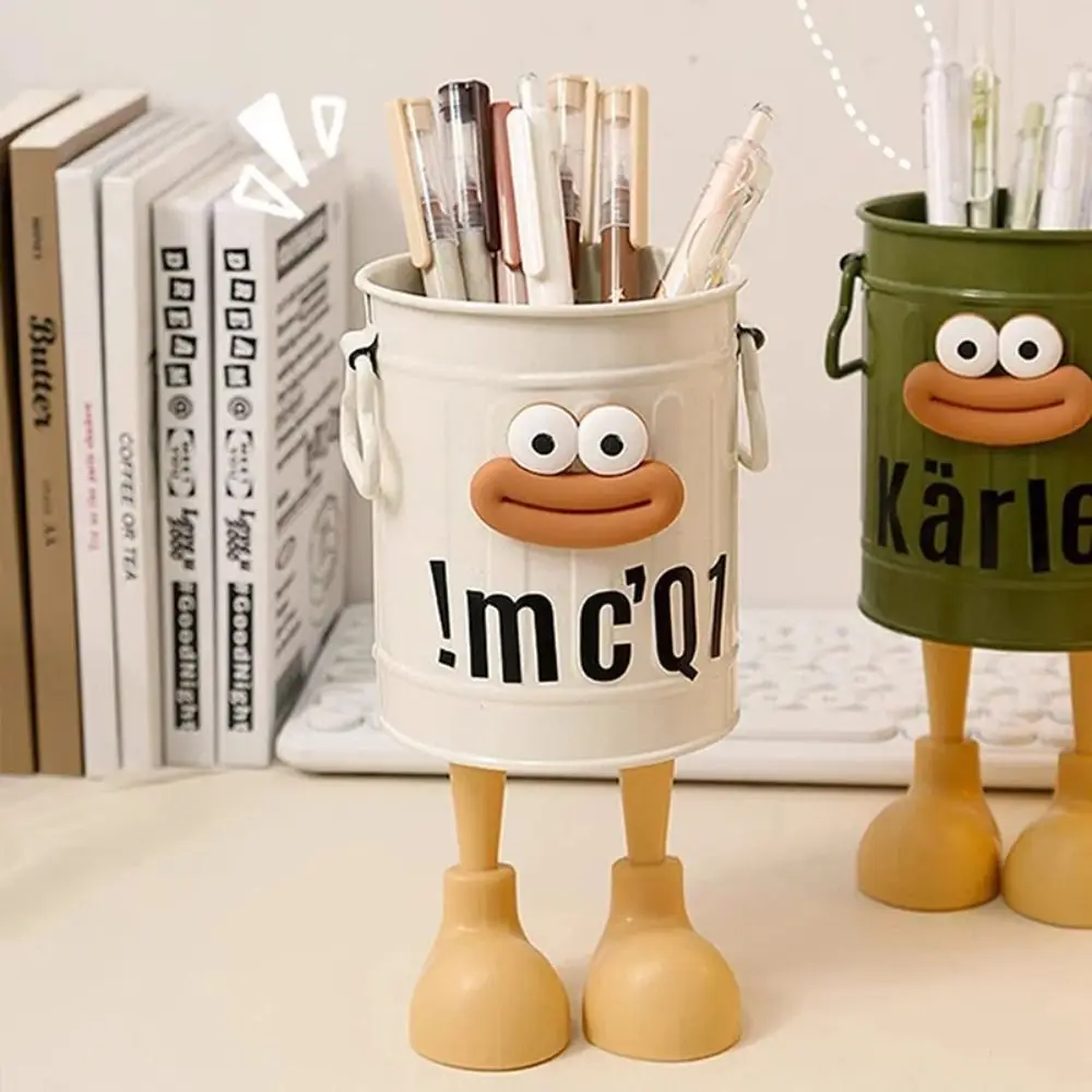 Милый мультяшный круглый держатель для карандашей DIY большой рот пенал для студентов настольные ведра для хранения