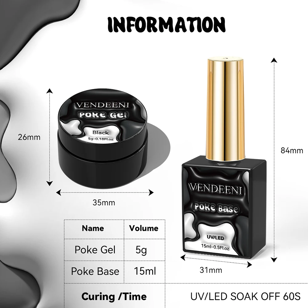 Vendeeni paillettes or argent Poke Poke Gel vernis à ongles vague Texture dentelle modélisation UV platine peinture Gel vernis pour Nail Art