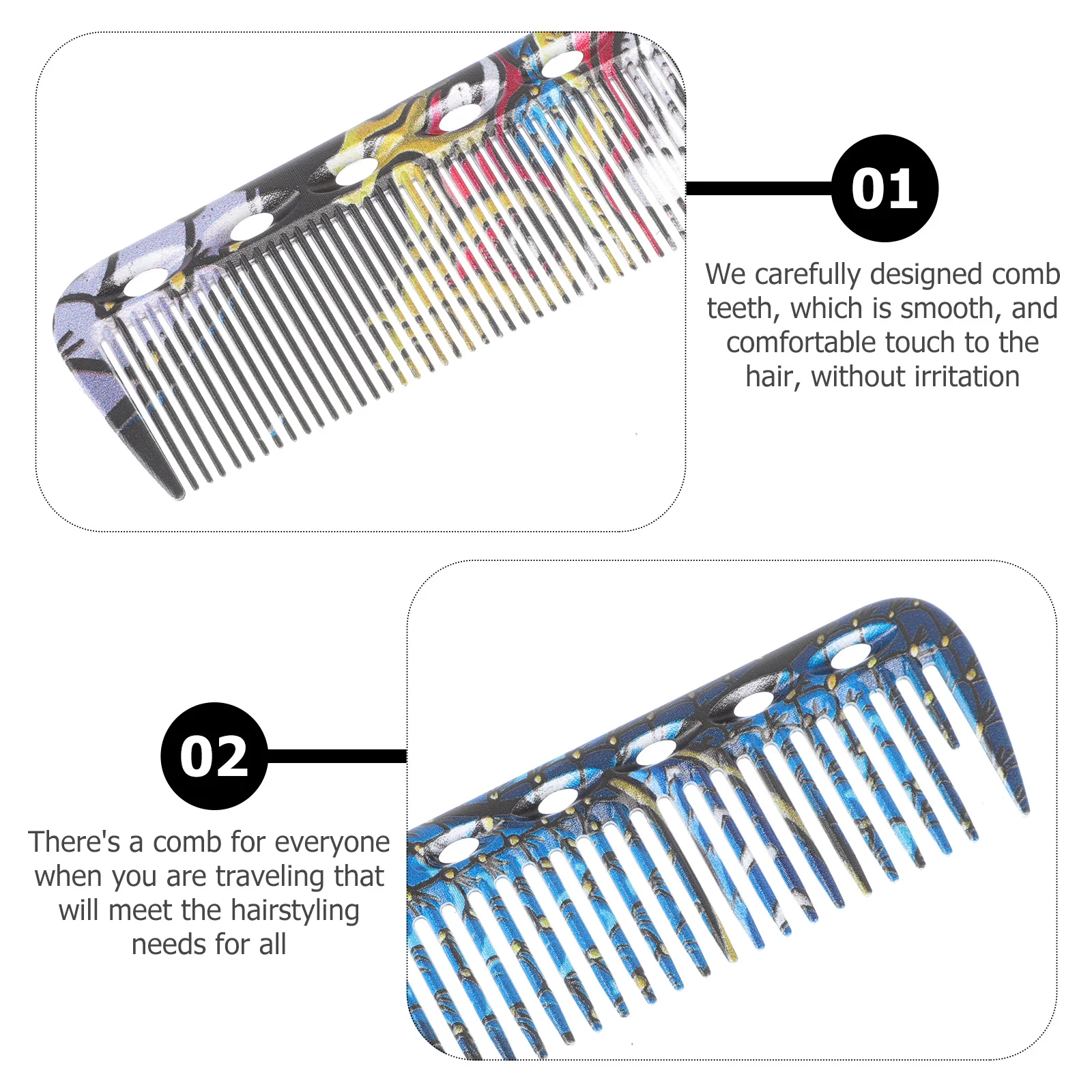 

Detangling Hair Brush Double Sided Comb Hairbrush Dual Purpose Cutting Combs Decorative