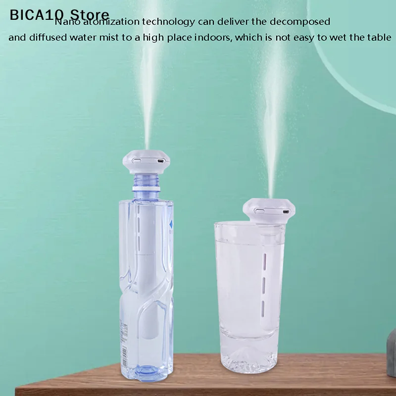 【CC】Mini Mineral Water Bottle Diamond Humidifier Portable USB Car Spray Home Desktop Hydrating Large Spray