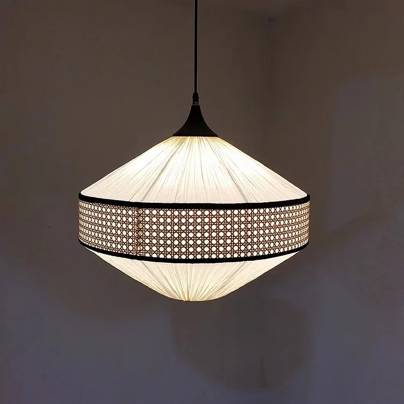 Modern Wabi Sabi Fabric Pendant Light Living Room Restaurant Bedroom Bar Home Decor Chandelier Indoor