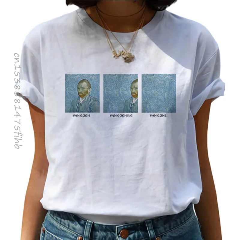 

Premium Van Gogh Oil Art Painting Harajuku T Shirts Women Van Goghing Van Gone Funny T-Shirts 90s Graphic Tshirt Top Tees Female