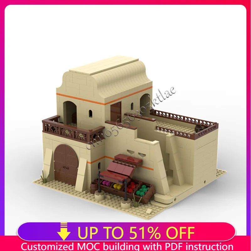 Hot 1127 PCS Modular Desert Spice Houser Building Block Model Children Puzzle Assembly Building Blocks Christmas Festival Gift