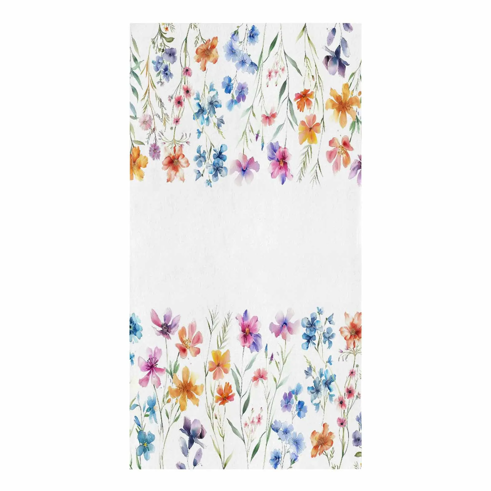 Watercolor Flowers Leaves Kitchen Towel Absorbent Dish Cloth Tableware Towel for Kitchen Household Cleaning Tool