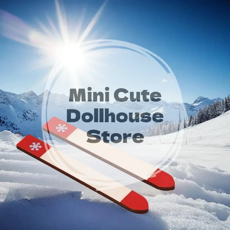 

Christmas Scenery Decor Dollhouse Toy, 1/12 Mini Wooden Sled Model Pretend Play Accessory