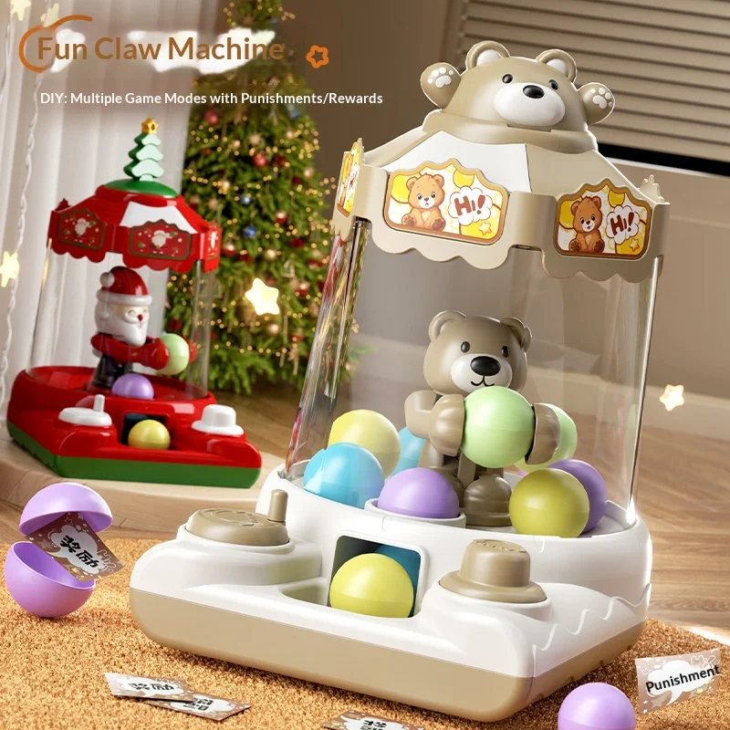 Children's Cartoon Ball Catching Machine Simulation Egg Twisting Machine Claw Doll Clip Toy Game Parent-Child Interactive Toy