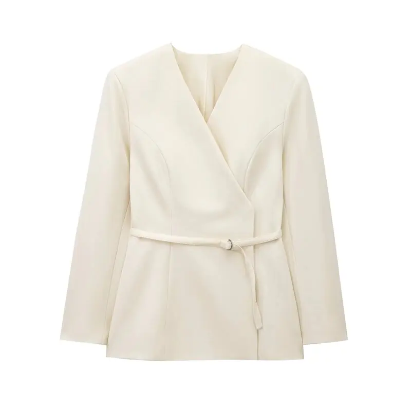 

Versatile Wrap Sle Belted Casual Suit Jaet for Women Fall Winter New Arrival Long Sve Regular Length Faionable