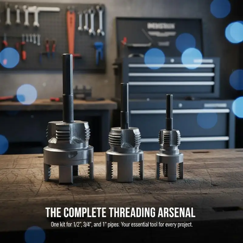 1/2-1 Inch Internal & External Threading Tool, Portable Plastic Pipe Threader for PVC/PPR/MPP Conduit Installation