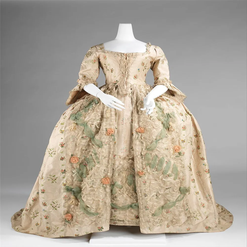 1780s Georgian Duchess Costume Victorian Royal Court Queen Marie Antoinette Ball Gown Robe A La Francaise Tea Party Rococo Dress