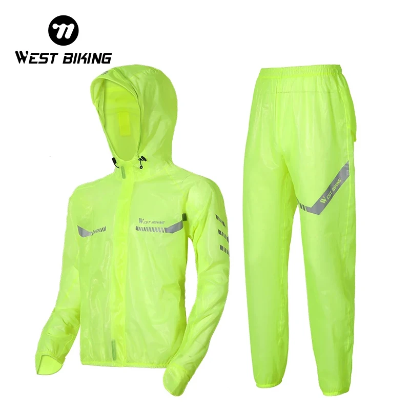 WEST BIKING Cycling Raincoat Waterproof Breathable Cycling Jacket Reflective Clothing Men Sports MTB Bike Raincoat Ciclismo