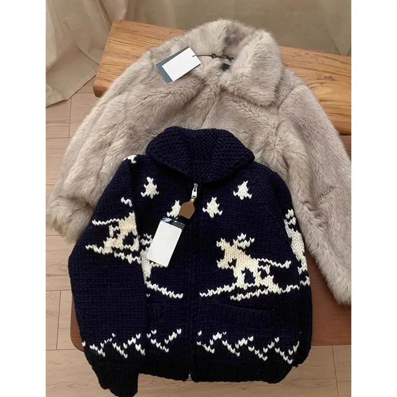 Sweaters For Women 2025 Autumn Grunge Subcultural American Streetwear Oversized Cardigan Thick Tops Ropa Jacket Knit