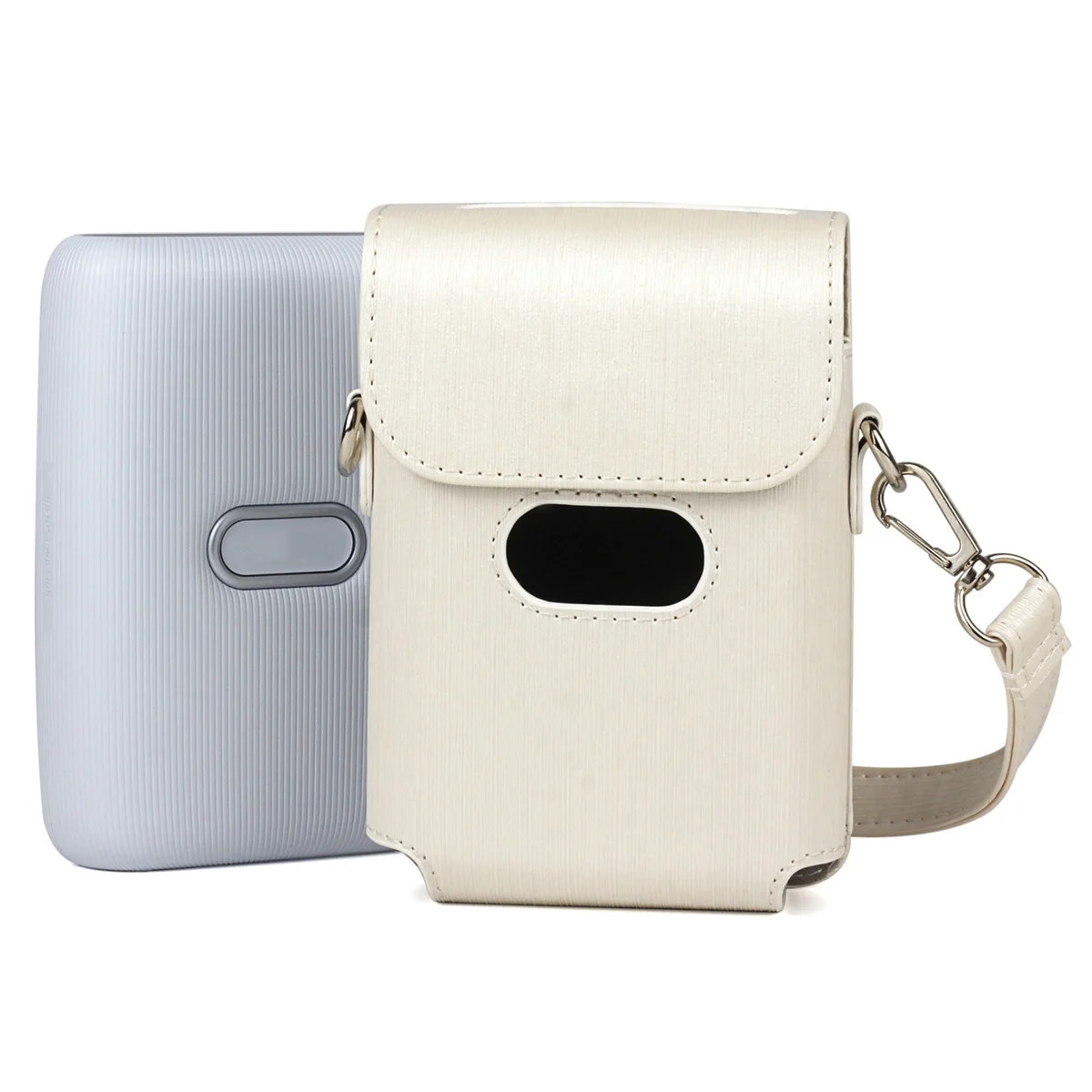 

Crossbody Camera Bag Portable PU Shoulder Bag Fashion Stylish Handbag Compatible for Fujifilm (White)