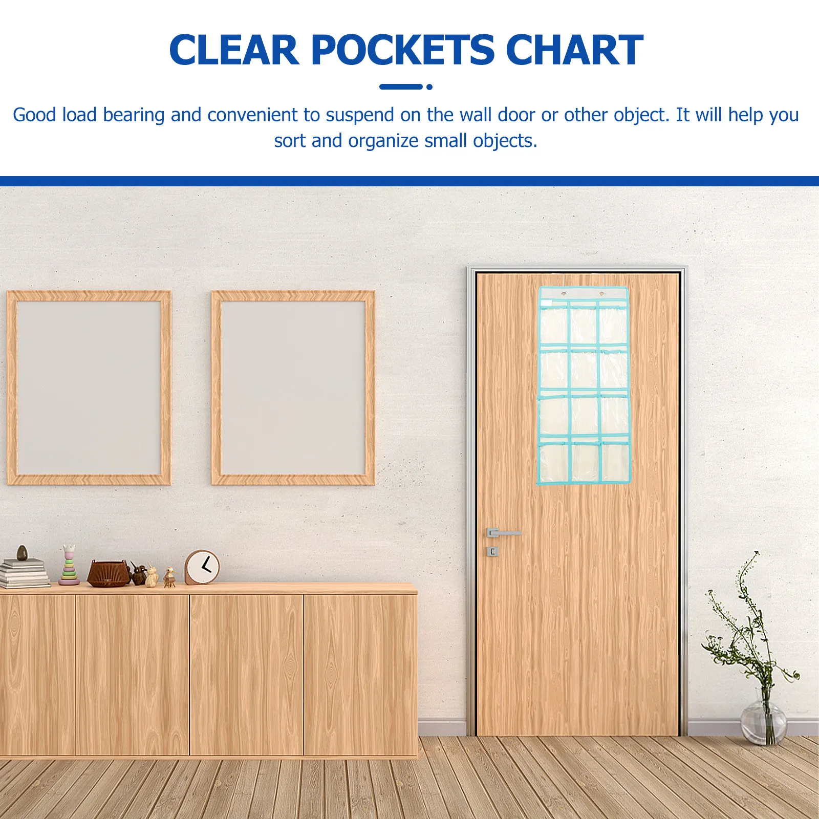 Clear Pocket Wall Hanger Organizer – Over-Door Storage for School, Phone, Calculator & Jewelry