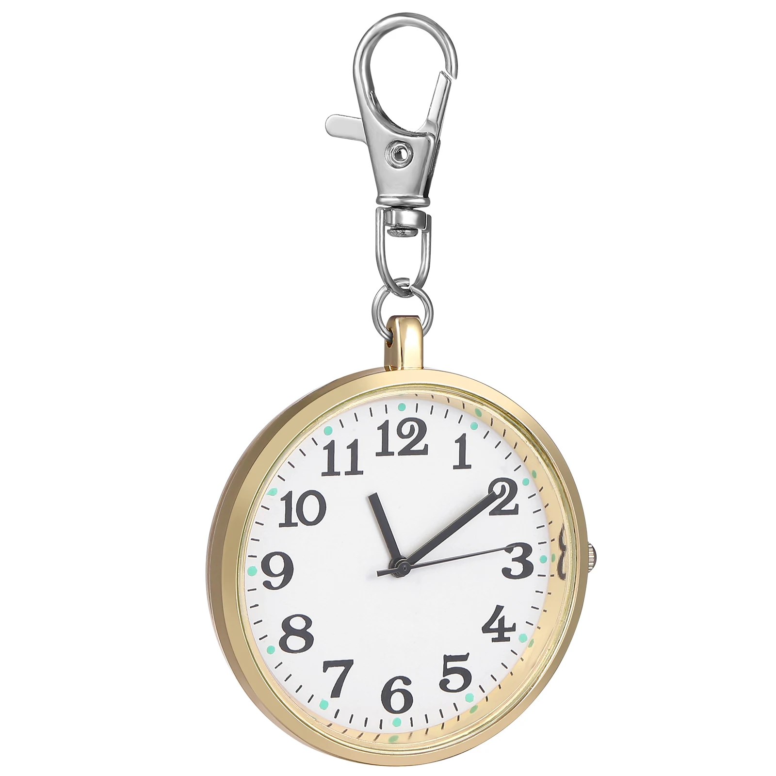 

Quartz Pocket Watch Keychain Alloy Nurse Watch Vintage Key Ring Pendant Clip Accessory CarDecoration