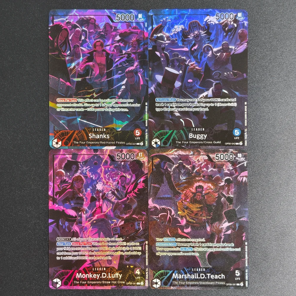 

Self Made Proxy One Piece English Version 2nd Anniversary Set Luffy Buggy Teach Shanks Promotion Game Collection Card Toy