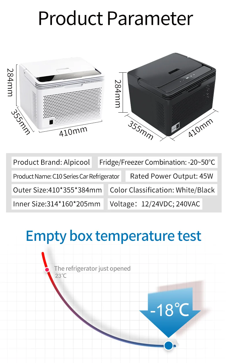 DC12/24V AC220V охладитель для еды льда 10,2L электронный мини-холодильник для кемпинга портативный 12 В постоянного тока компрессор автомобильные холодильники