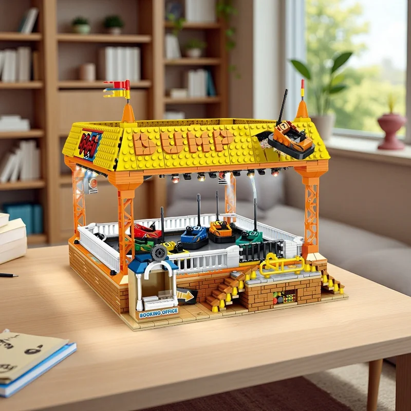 

Creative Expert City Street Scene MOC JD037 Amusement Park Bumper Car Model Building Block Toy DIY Toy Festival Gift