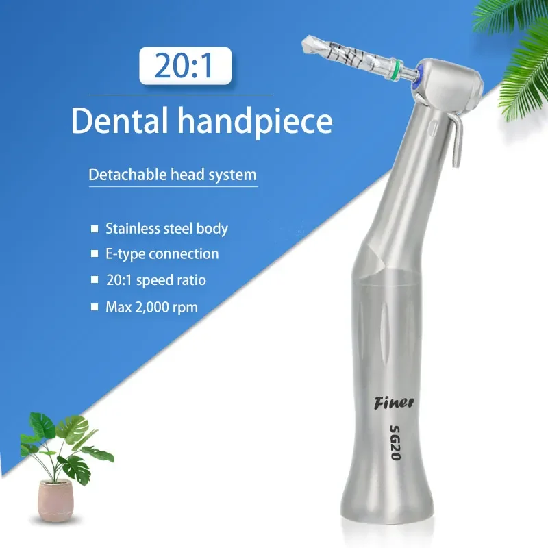 Dental Implant Contra Angulo 20:1 Reduction Implant Surgery Contra Angle Handpiece Compatible with NSK SG20 Implantology