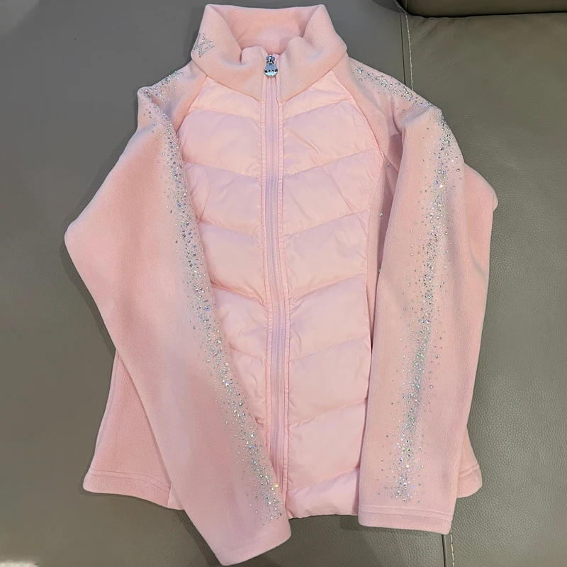 Figure skating down training jacket, thickened design, figure skating training pants, ice skating pants with plush elasticity